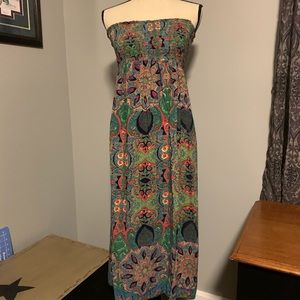 Strapless midi dress